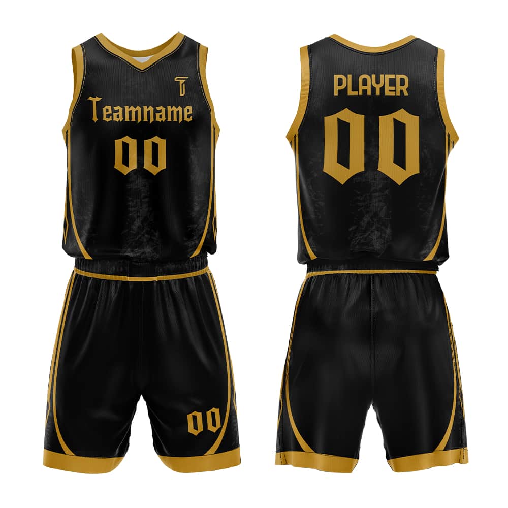 Trailblazer Custom Black-Gold Adult Youth Basketball Jersey
