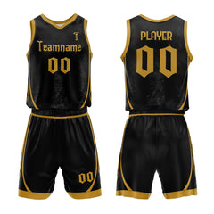 Trailblazer Custom Black-Gold Adult Youth Basketball Jersey
