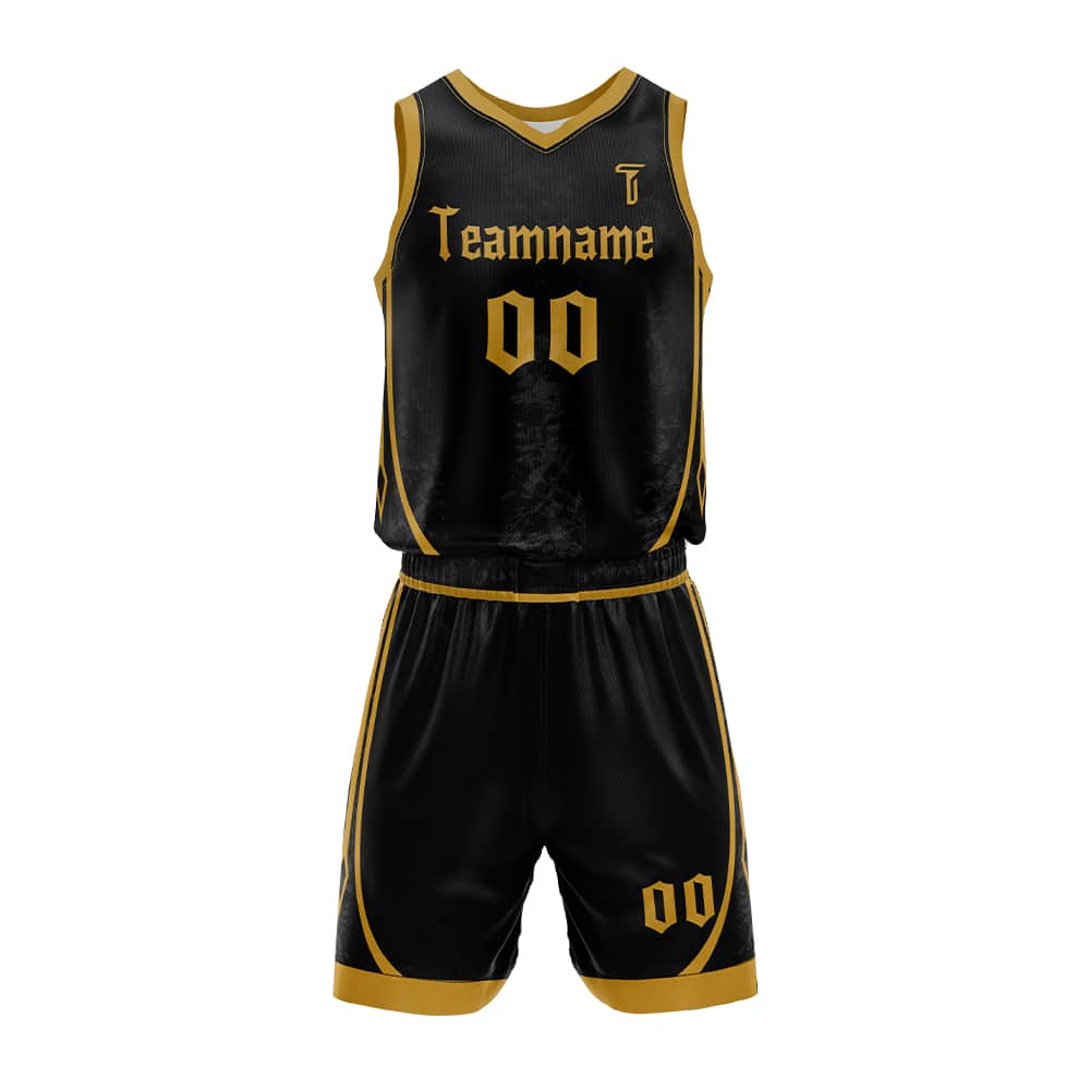 Trailblazer Custom Black-Gold Adult Youth Basketball Jersey