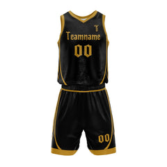 Trailblazer Custom Black-Gold Adult Youth Basketball Jersey