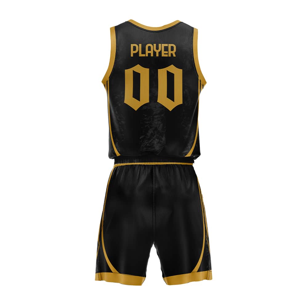 Trailblazer Custom Black-Gold Adult Youth Basketball Jersey