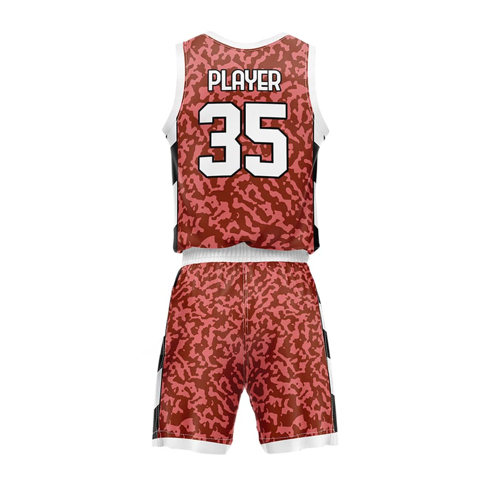 Custom Red Camo Adult Youth Basketball Jersey Set