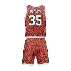 Custom Red Camo Adult Youth Basketball Jersey Set