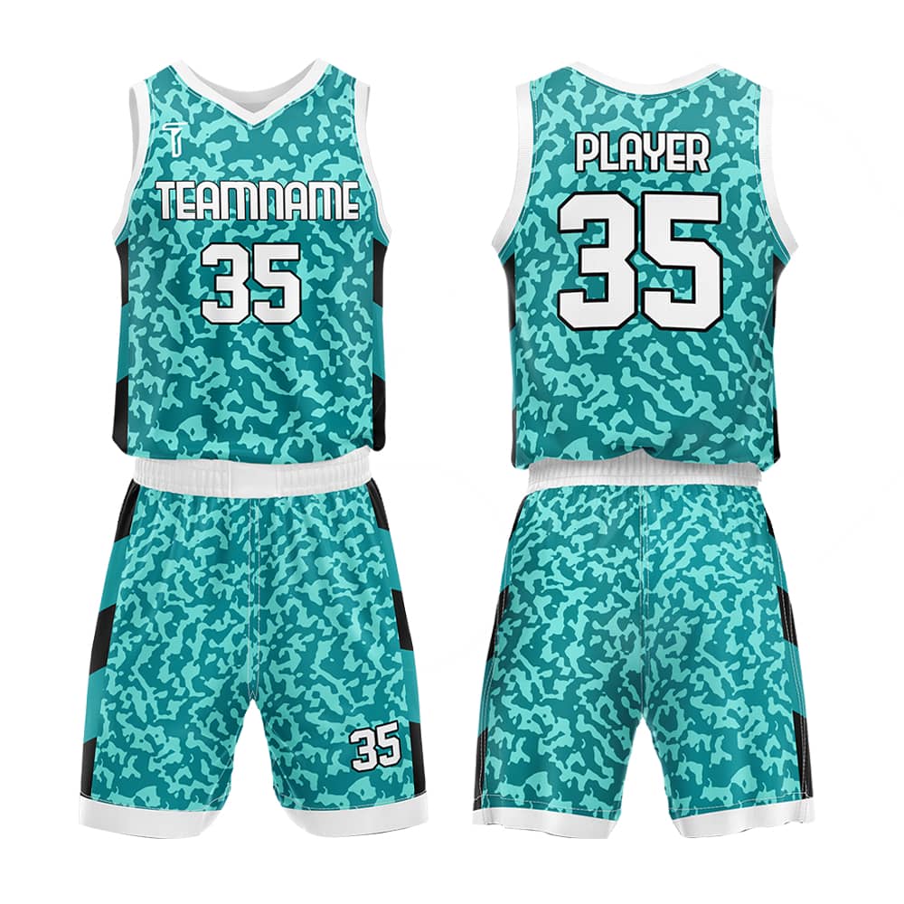 Custom Green Camo Adult Youth Basketball Jersey Set