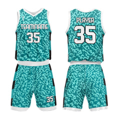Custom Green Camo Adult Youth Basketball Jersey Set