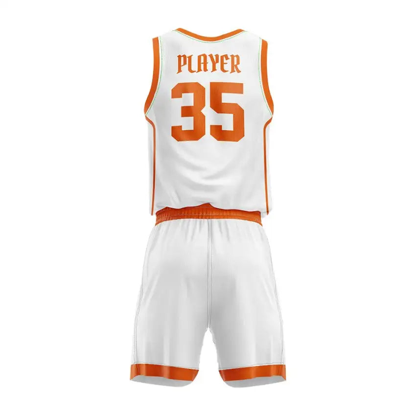 Custom White-Orange Basketball Jersey Uniform Set