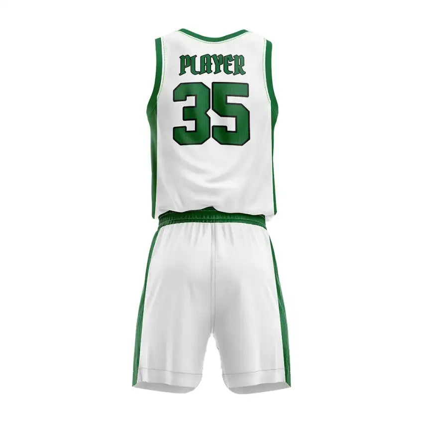 Custom White-Green Basketball Jersey Uniform Set