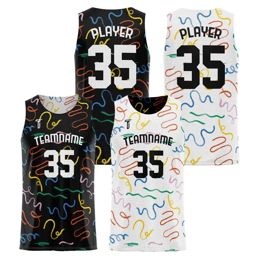 Colored Ribbons Custom Reversible Basketball Jersey