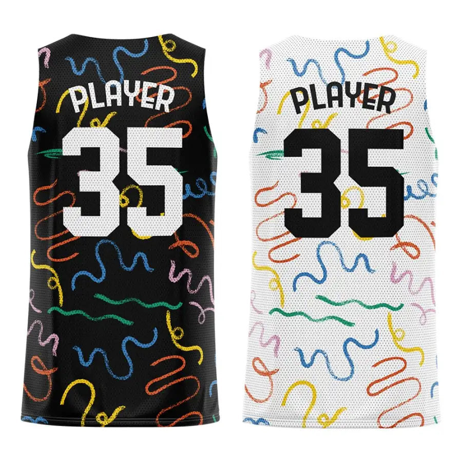 Colored Ribbons Custom Reversible Basketball Jersey