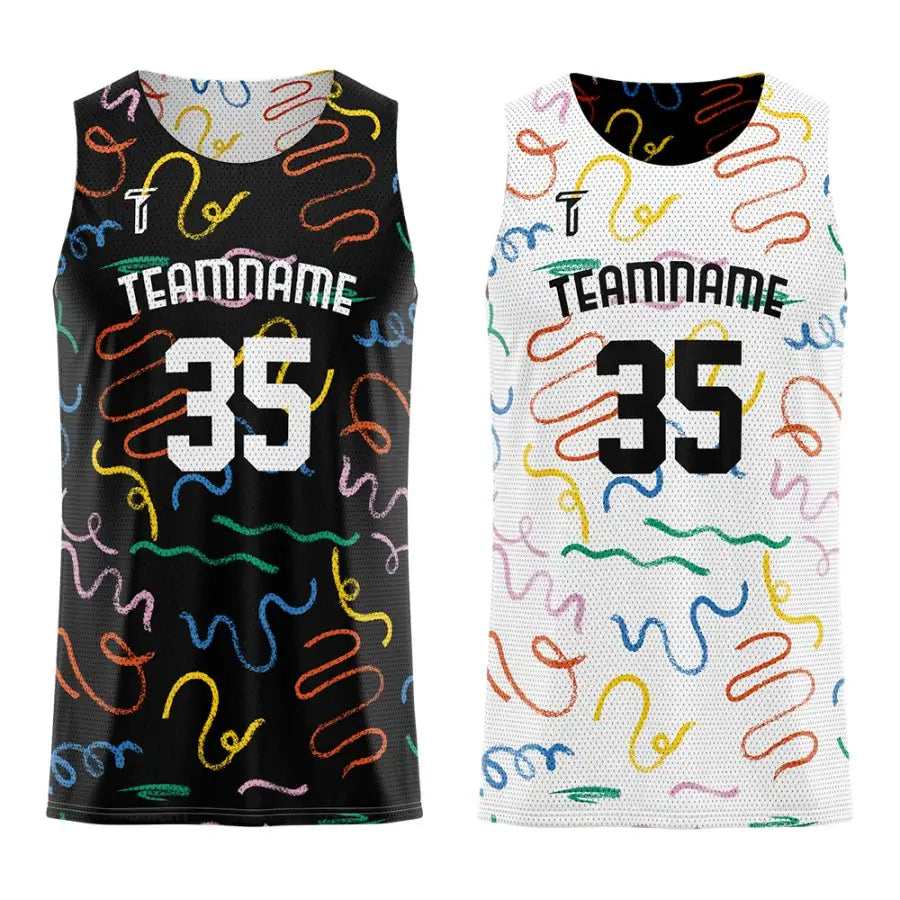 Colored Ribbons Custom Reversible Basketball Jersey