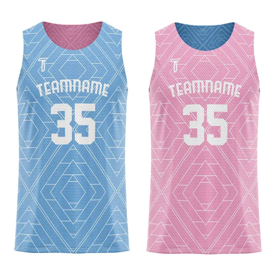 Diamond Grid Custom Reversible Basketball Jersey