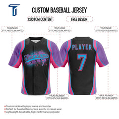 Darkness Custom Full Button Baseball Jersey
