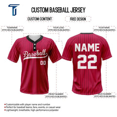 Retro Pinstripe Custom Two-Button Baseball Jersey
