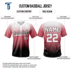 Blush Custom Two-Button Baseball Jersey