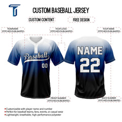 Denim Custom Two-Button Baseball Jersey