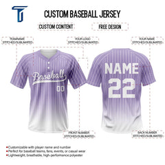 Periwinkle Pinstripe Custom Two-Button Baseball Jersey