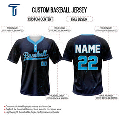 Marble Custom Two-Button Baseball Jersey
