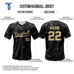 Marble Custom Two-Button Baseball Jersey