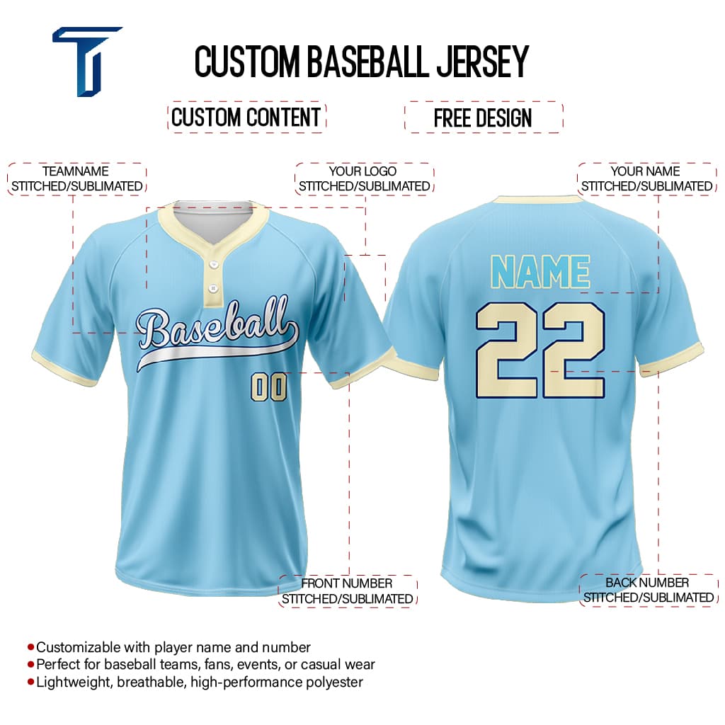Maritime Custom Two-Button Baseball Jersey
