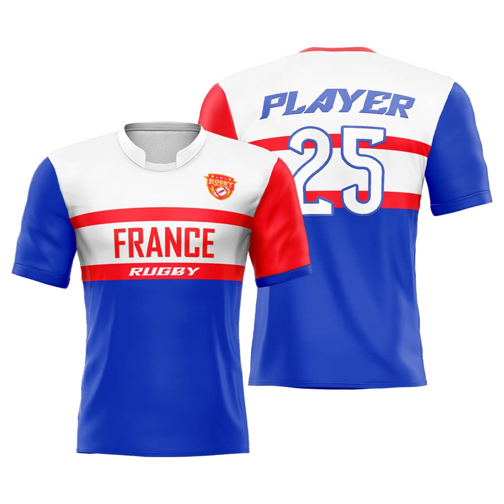 Custom France Pro Match Rugby Jersey