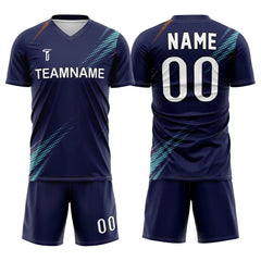 Custom Blue Aurora Team Soccer Jersey Uniform Set