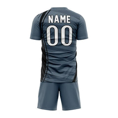 Custom Grey Stripes Team Soccer Jersey Uniform Set