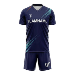 Custom Blue Aurora Team Soccer Jersey Uniform Set