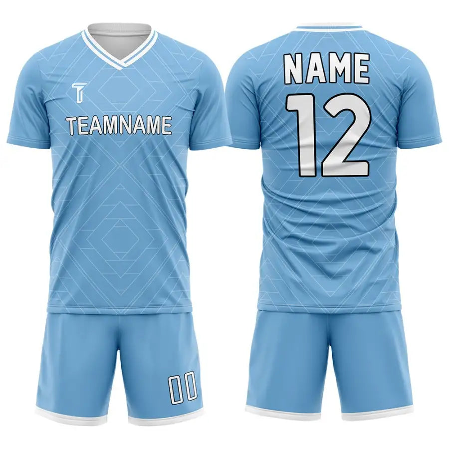 Custom Blue Diamond Team Soccer Jersey Uniform Set