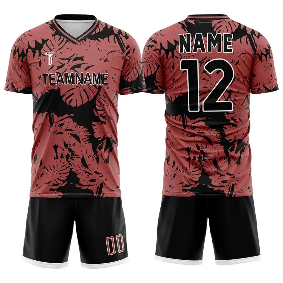 Custom Red Leaves Team Soccer Jersey Uniform Set