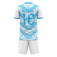 Dynamic Stripes Custom Team Adult Youth Blue Soccer Jersey