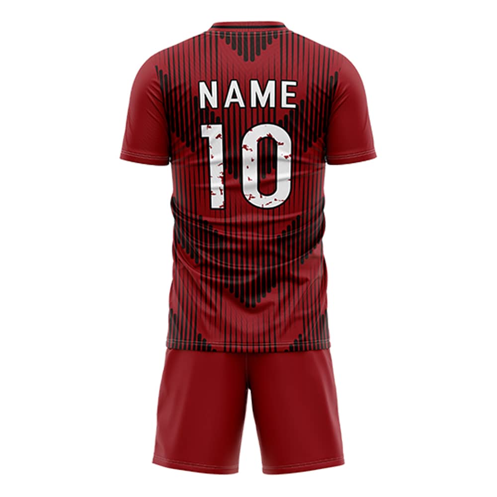 Dynamic Stripes Custom Team Adult Youth Dark Red Soccer Jersey