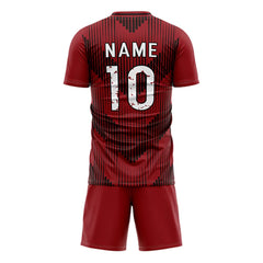 Dynamic Stripes Custom Team Adult Youth Dark Red Soccer Jersey