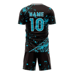 Spider Webs Custom Team Adult Youth Black Soccer Jersey Set