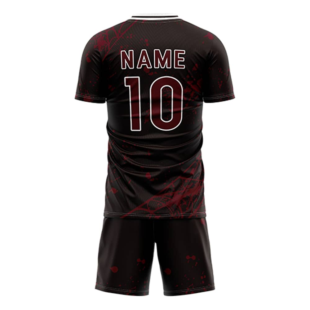 Spider Webs Custom Team Adult Youth Dark Red Soccer Jersey Set