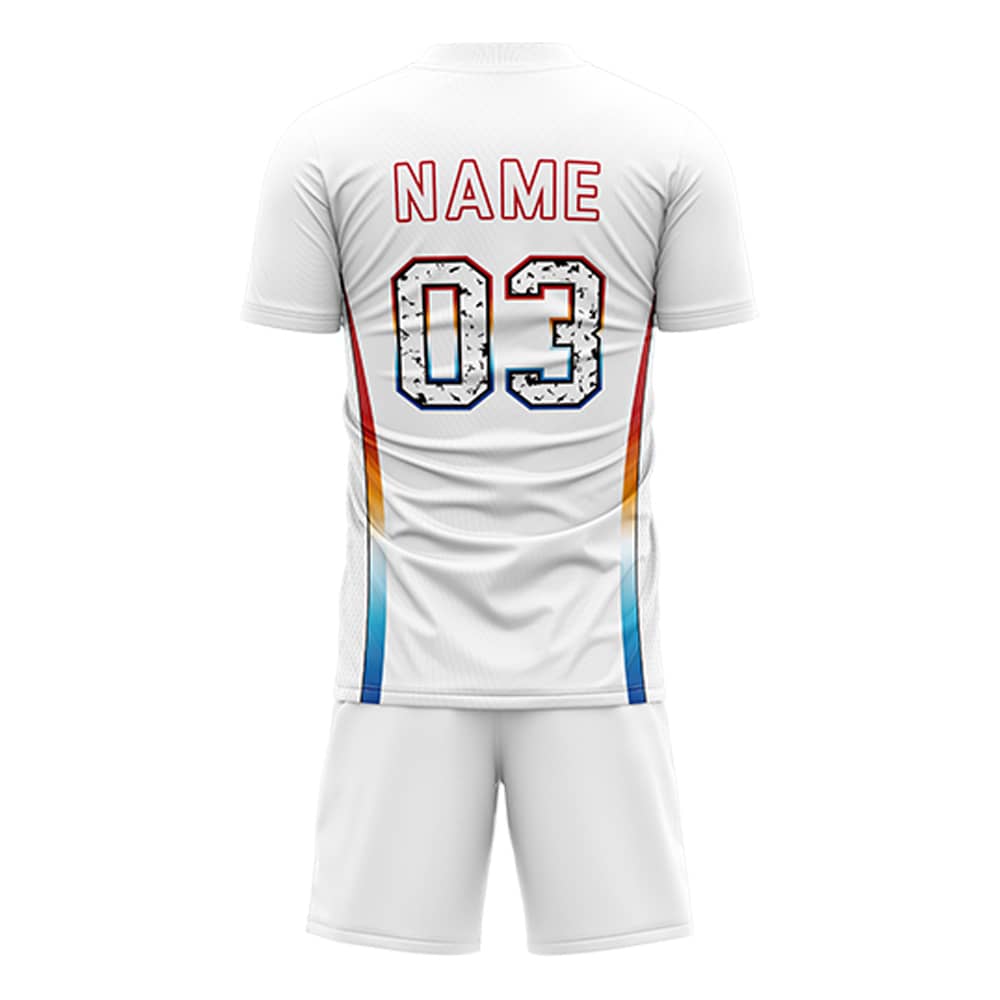 Iridescent Custom Team Adult Youth White Soccer Jersey Set