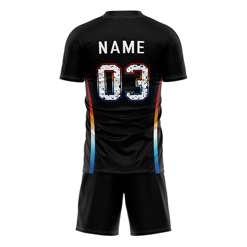 Iridescent Custom Team Adult Youth Black Soccer Jersey Set