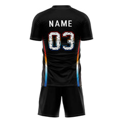 Iridescent Custom Team Adult Youth Black Soccer Jersey Set