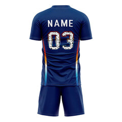 Iridescent Custom Team Adult Youth Blue Soccer Jersey Set