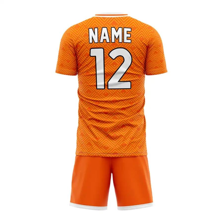 Custom Orange Maze Team Soccer Jersey Uniform Set