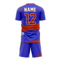 Custom Blue Red Strokes Team Soccer Jersey Uniform Set