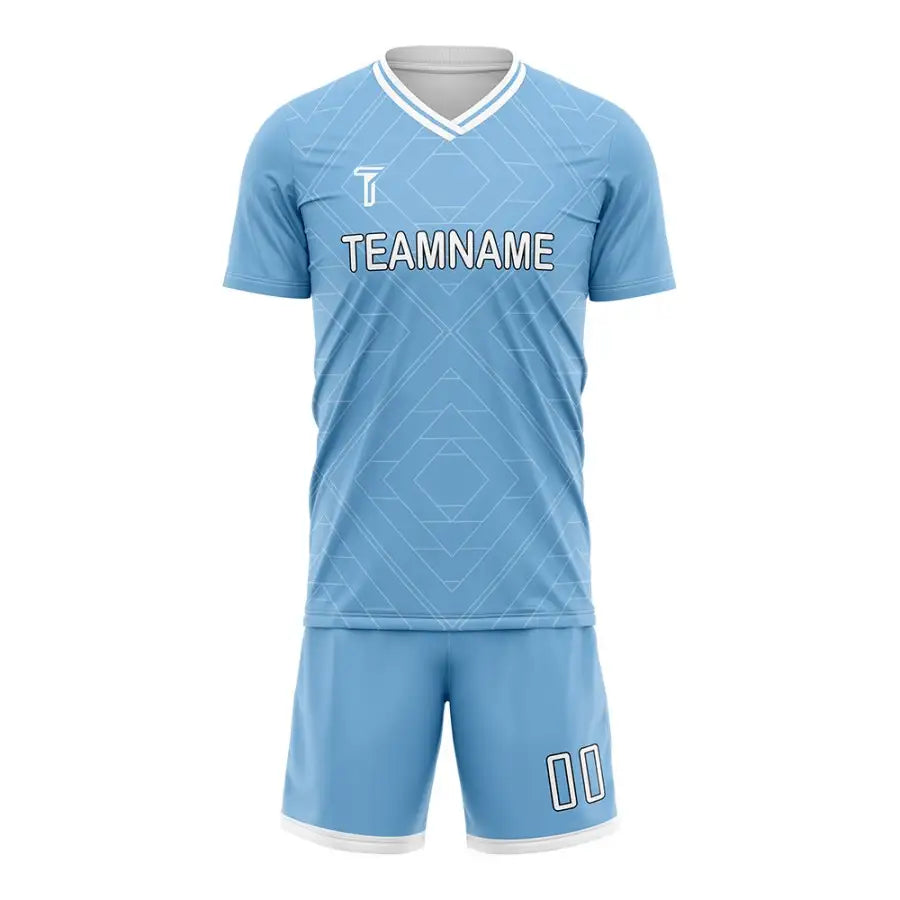 Custom Blue Diamond Team Soccer Jersey Uniform Set