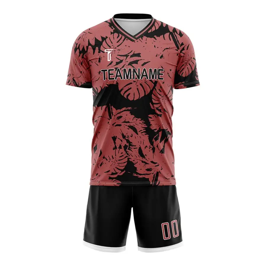 Custom Red Leaves Team Soccer Jersey Uniform Set