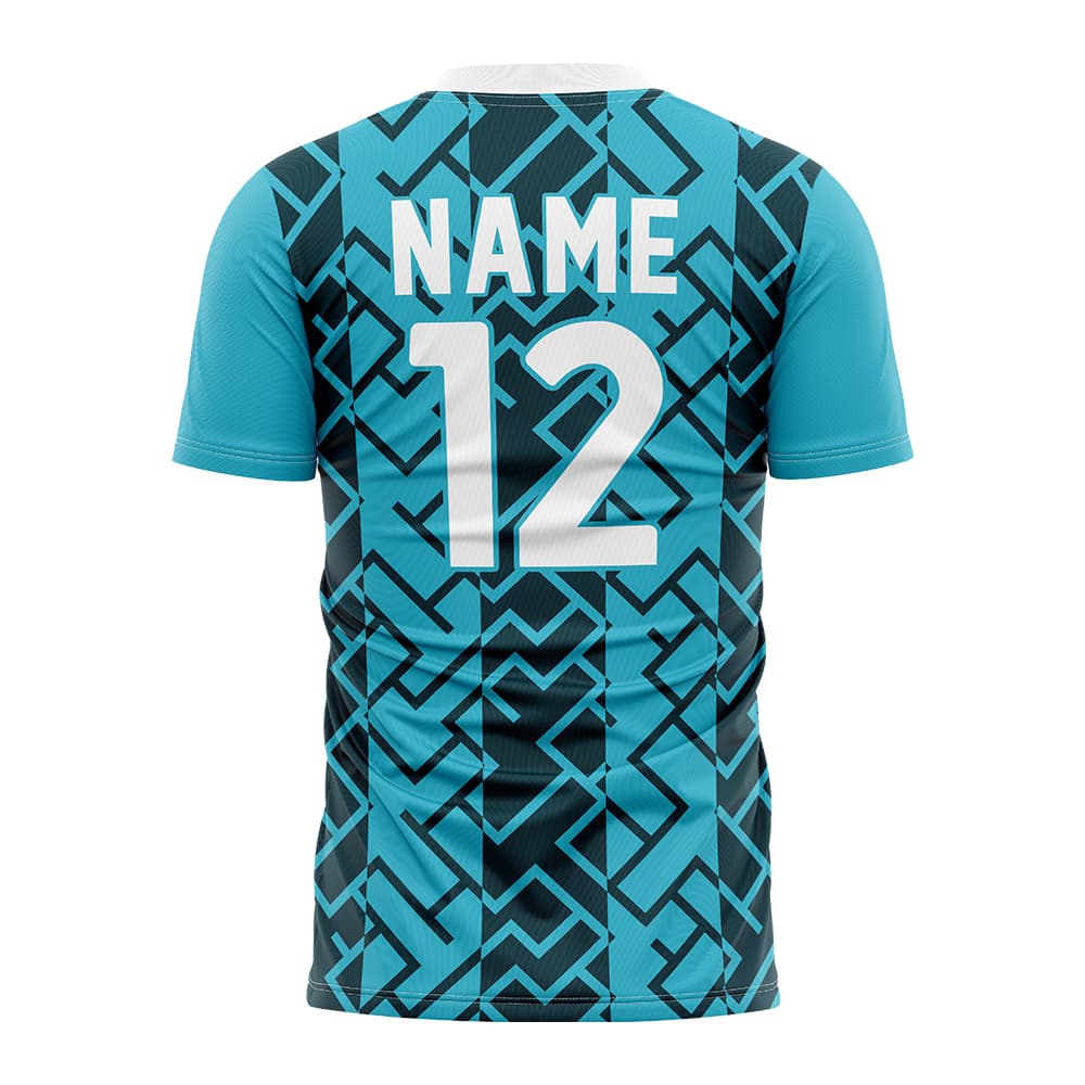 Geometric Custom Team Adult Youth Blue Soccer Jersey