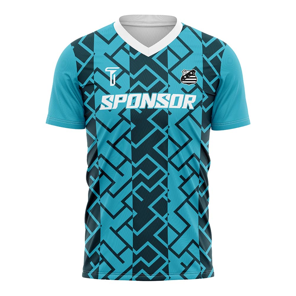 Geometric Custom Team Adult Youth Blue Soccer Jersey