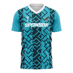 Geometric Custom Team Adult Youth Blue Soccer Jersey