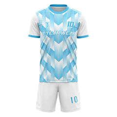 Dynamic Stripes Custom Team Adult Youth Blue Soccer Jersey