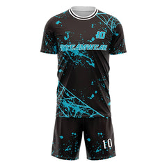 Spider Webs Custom Team Adult Youth Black Soccer Jersey Set