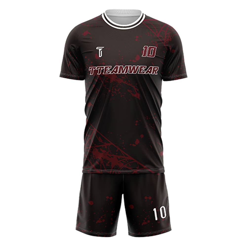 Spider Webs Custom Team Adult Youth Dark Red Soccer Jersey Set