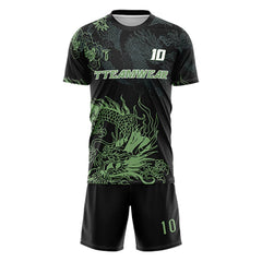 Dragon Custom Team Adult Youth Black Soccer Jersey Set