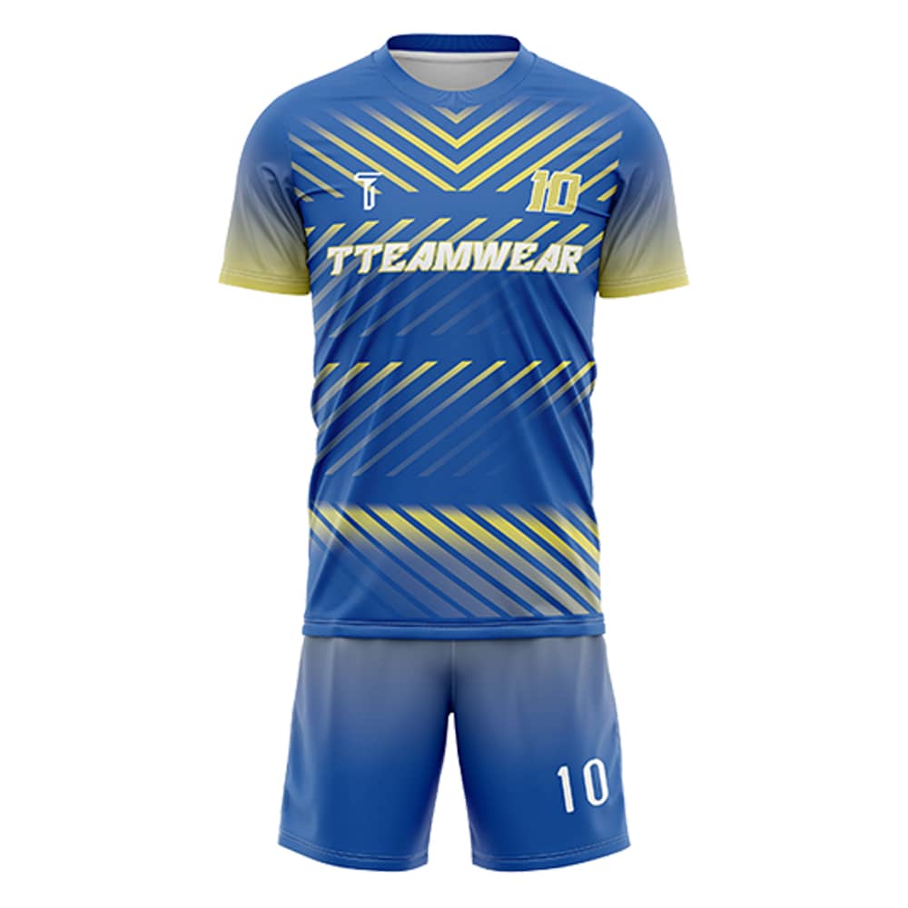 Pioneer Custom Team Adult Youth Blue Soccer Jersey Set